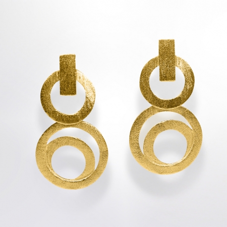 Ohrstecker a Spirale gelbvergoldet - by I Jungbluth Clarissa Claris Vienna Schmuckdesign Jewelry Art